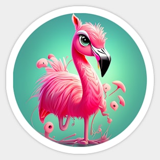 Cute fancy flamingo. Sticker